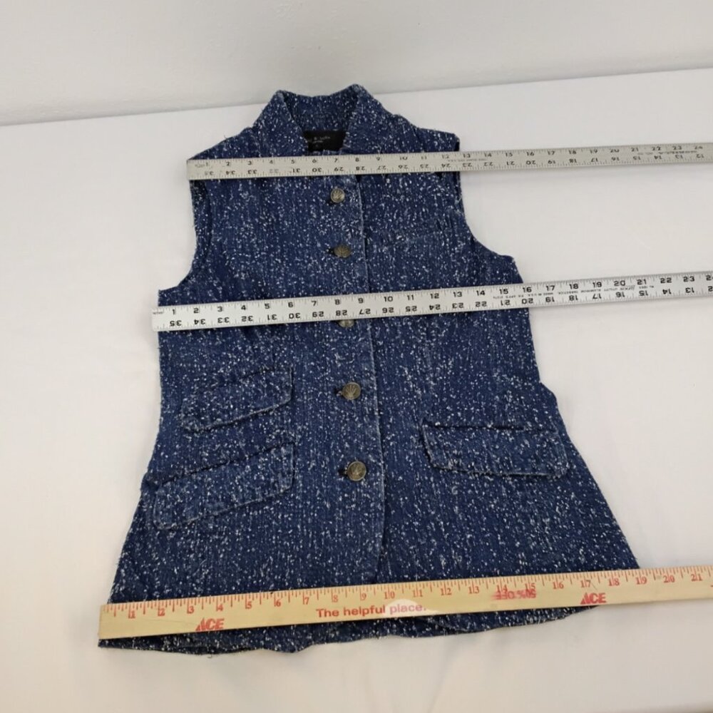 Rag & Bone Slade Vest Women's 2 Blue Tweed High Neck Sleeveless Top #J5189 - Picture 9 of 10